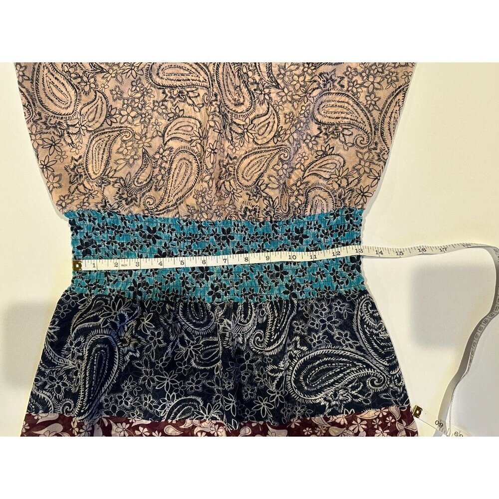 Womens Cabi Sleeveless Dani Paisley Tiered smocked waist Dress Sleeveless Size S - Picture 8 of 13